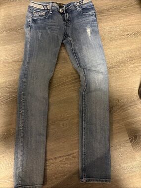 Light Blue Skinny Jeans with Faded Wash